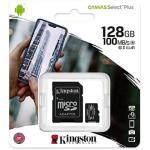 Micro SD 128Gb Kingston SDXC Classe 10 100MBs Canvas Select Plus