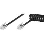 Cavo Telefonico spiralato per cornetta 2mt RJ10 4P4C Nero