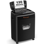 Distruggi documenti professionale da 120 fogli con alimentazione automatica contenitore da 23 litri e 4 ruote