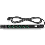 Multipresa 6 Posti da Rack 19" Cavo 3 metri Spina Schuko Angolata 1U