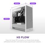 Case ATX NZXT H5 Flow Bianco 2 ventole incluse