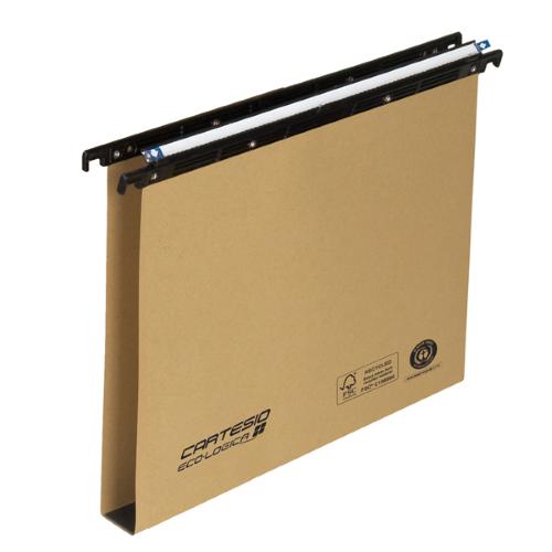 Cartella sospesa Cartesio Eco-logica - cassetto - 39 cm - fondo U - 37 x 25 cm - avana - Bertesi - conf. da 25