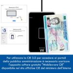 Lettore Smart Card CIE 3.0 NFC USB per firma digitale, carte servizi