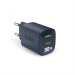 GaN charger 30W 1 C + 1 USB + LCD, blue