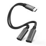 Charge adapter, Type C to 2 Type C, nero